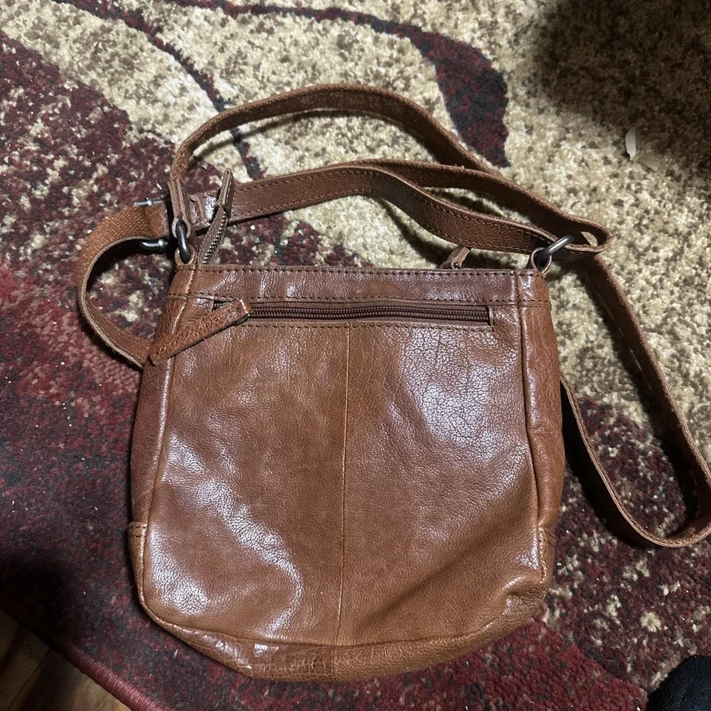 Spikes & Sparrow Brown Leather Crossbody Bag Messenger Small Cognac Distressed